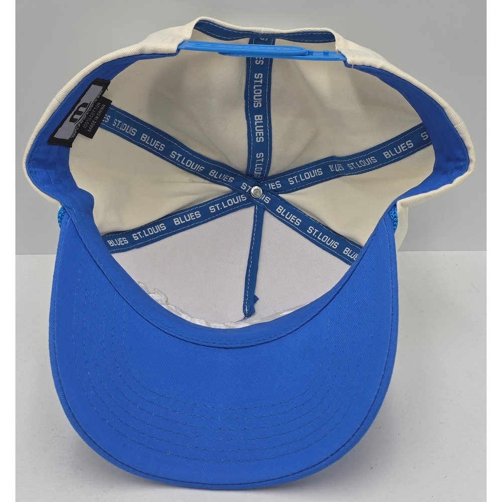 Melonwear St Louis Blues‎ Hat Blue Cream Snapback Cap NHL Hockey - Picture 7 of 9